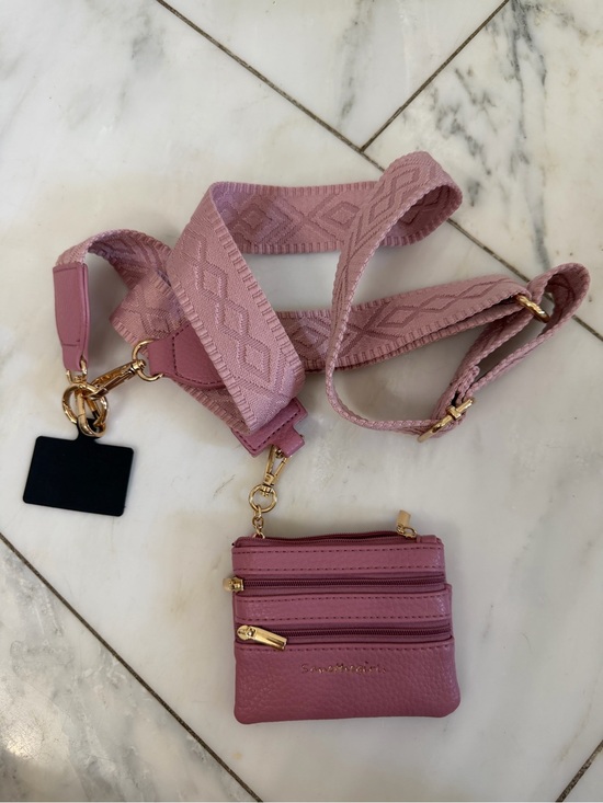 Save The Girls Accessories - Save The Girls rose pink wallet and cell phone travel minimalist crossbody strap